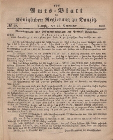 Amts-Blatt der Königlichen Regierung zu Danzig, 27. November 1867, Nr. 48