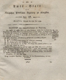 Amts-Blatt der Königlichen Preußischen Regierung zu Königsberg, Mittwoch, 2. Juli 1828, Nr. 27