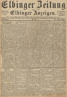 Elbinger Zeitung und Elbinger Anzeigen, Nr. 88 Sonnabend 13. April 1889