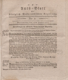 Amts-Blatt der Königlich Westpreußischen Regierung zu Marienwerder, 14. Januar 1814, No. 2.