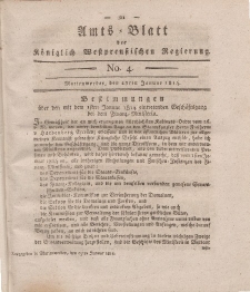 Amts-Blatt der Königlich Westpreußischen Regierung zu Marienwerder, 28. Januar 1814, No. 4.