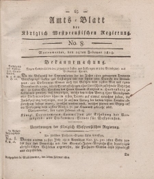 Amts-Blatt der Königlich Westpreußischen Regierung zu Marienwerder, 25. Februar 1814, No. 8.