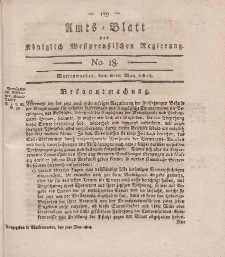 Amts-Blatt der Königlich Westpreußischen Regierung zu Marienwerder, 6. Mai 1814, No. 18.