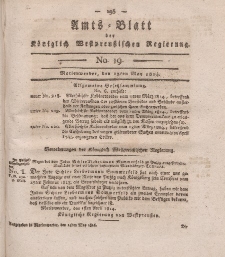 Amts-Blatt der Königlich Westpreußischen Regierung zu Marienwerder, 13. Mai 1814, No. 19.