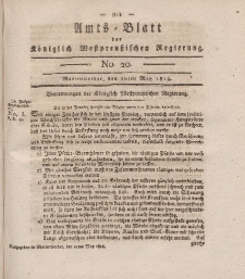 Amts-Blatt der Königlich Westpreußischen Regierung zu Marienwerder, 20. Mai 1814, No. 20.