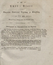Amts-Blatt der Königlichen Preußischen Regierung zu Königsberg, Mittwoch, 5. November 1828, Nr. 45