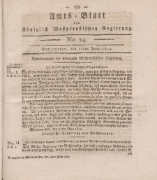 Amts-Blatt der Königlich Westpreußischen Regierung zu Marienwerder, 17. Juni 1814, No. 24.