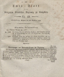 Amts-Blatt der Königlichen Preußischen Regierung zu Königsberg, Mittwoch, 3. Dezember 1828, Nr. 49