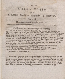 Amts-Blatt der Königlichen Preußischen Regierung zu Königsberg, Mittwoch, 30. Januar 1822, Nr. 5