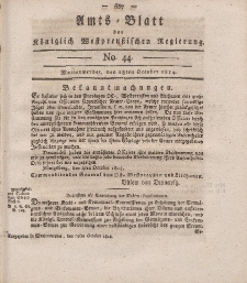 Amts-Blatt der Königlich Westpreußischen Regierung zu Marienwerder, 28. Oktober 1814, No. 44.