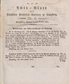 Amts-Blatt der Königlichen Preußischen Regierung zu Königsberg, Mittwoch, 6. Februar 1822, Nr. 6