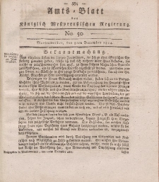 Amts-Blatt der Königlich Westpreußischen Regierung zu Marienwerder, 9. Dezember 1814, No. 50.