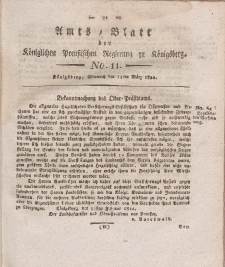 Amts-Blatt der Königlichen Preußischen Regierung zu Königsberg, Mittwoch, 13. März 1822, Nr. 11