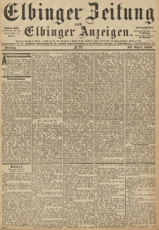 Elbinger Zeitung und Elbinger Anzeigen, Nr. 97 Freitag 26. April 1889