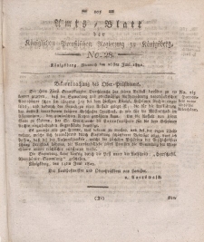 Amts-Blatt der Königlichen Preußischen Regierung zu Königsberg, Mittwoch, 26. Juni 1822, Nr. 28