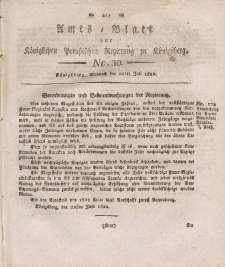 Amts-Blatt der Königlichen Preußischen Regierung zu Königsberg, Mittwoch, 10. Juli 1822, Nr. 30