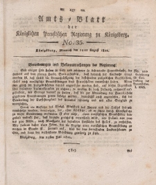 Amts-Blatt der Königlichen Preußischen Regierung zu Königsberg, Mittwoch, 14. August 1822, Nr. 35