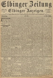 Elbinger Zeitung und Elbinger Anzeigen, Nr. 102 Donnerstag 2. Mai 1889