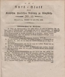 Amts-Blatt der Königlichen Preußischen Regierung zu Königsberg, Mittwoch, 5. März 1823, Nr. 10
