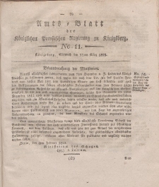 Amts-Blatt der Königlichen Preußischen Regierung zu Königsberg, Mittwoch, 12. März 1823, Nr. 11