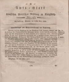 Amts-Blatt der Königlichen Preußischen Regierung zu Königsberg, Mittwoch, 26. März 1823, Nr. 13