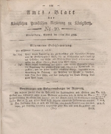 Amts-Blatt der Königlichen Preußischen Regierung zu Königsberg, Mittwoch, 14. Mai 1823, Nr. 20