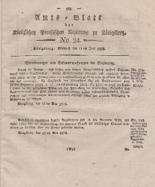 Amts-Blatt der Königlichen Preußischen Regierung zu Königsberg, Mittwoch, 11. Juni 1823, Nr. 24