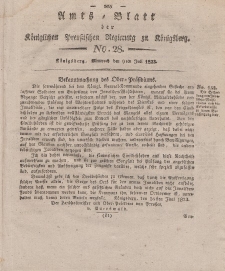 Amts-Blatt der Königlichen Preußischen Regierung zu Königsberg, Mittwoch, 9. Juli 1823, Nr. 28