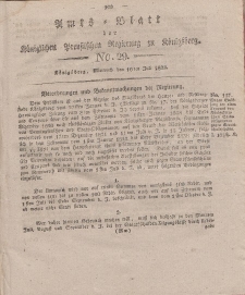 Amts-Blatt der Königlichen Preußischen Regierung zu Königsberg, Mittwoch, 16. Juli 1823, Nr. 29