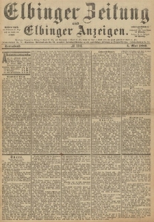 Elbinger Zeitung und Elbinger Anzeigen, Nr. 104 Sonnabend 4. Mai 1889