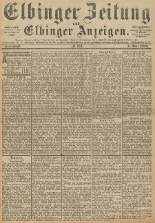 Elbinger Zeitung und Elbinger Anzeigen, Nr. 104 Sonnabend 4. Mai 1889