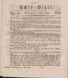 Amts-Blatt der Königl. Regierung zu Marienwerder, 6. März 1835, No. 10.