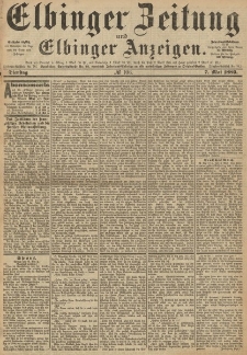 Elbinger Zeitung und Elbinger Anzeigen, Nr. 106 Dienstag 7. Mai 1889