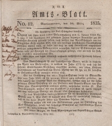 Amts-Blatt der Königl. Regierung zu Marienwerder, 20. März 1835, No. 12.