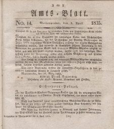 Amts-Blatt der Königl. Regierung zu Marienwerder, 3. April 1835, No. 14.