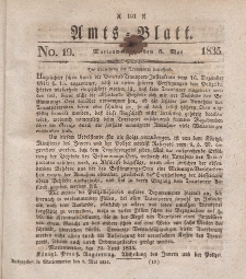 Amts-Blatt der Königl. Regierung zu Marienwerder, 8. Mai 1835, No. 19.