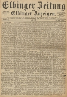 Elbinger Zeitung und Elbinger Anzeigen, Nr. 107 Mittwoch 8. Mai 1889