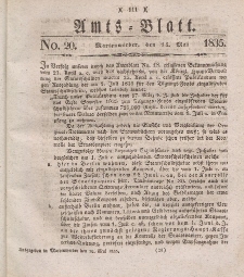 Amts-Blatt der Königl. Regierung zu Marienwerder, 15. Mai 1835, No. 20.