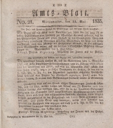 Amts-Blatt der Königl. Regierung zu Marienwerder, 22. Mai 1835, No. 21.