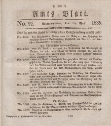 Amts-Blatt der Königl. Regierung zu Marienwerder, 29. Mai 1835, No. 22.