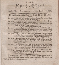 Amts-Blatt der Königl. Regierung zu Marienwerder, 19. Juni 1835, No. 25.