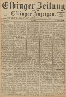 Elbinger Zeitung und Elbinger Anzeigen, Nr. 108 Donnerstag 9. Mai 1889