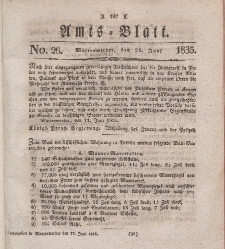 Amts-Blatt der Königl. Regierung zu Marienwerder, 26. Juni 1835, No. 26.