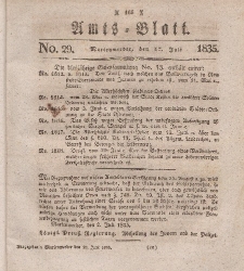 Amts-Blatt der Königl. Regierung zu Marienwerder, 17. Juli 1835, No. 29.