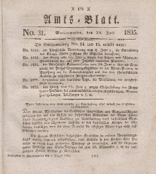 Amts-Blatt der Königl. Regierung zu Marienwerder, 31. Juli 1835, No. 31.