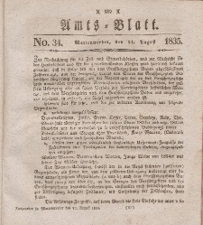 Amts-Blatt der Königl. Regierung zu Marienwerder, 21. August 1835, No. 34.