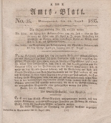 Amts-Blatt der Königl. Regierung zu Marienwerder, 28. August 1835, No. 35.