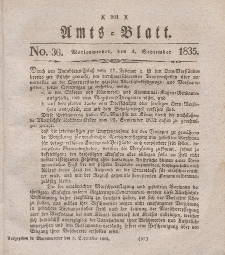 Amts-Blatt der Königl. Regierung zu Marienwerder, 4. September 1835, No. 36.