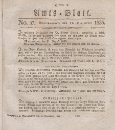Amts-Blatt der Königl. Regierung zu Marienwerder, 11. September 1835, No. 37.