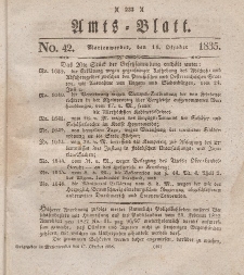 Amts-Blatt der Königl. Regierung zu Marienwerder, 16. Oktober 1835, No. 42.